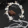 Golden Leaf Pearl Headband: Fairy-Inspired Flower Wreath for Girls' European Wedding or Sweet Dress-Up Headdress