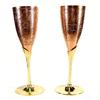 Copper Plated Brass Wine Goblet Champagne Flutes Coupes Glasses Set of Two