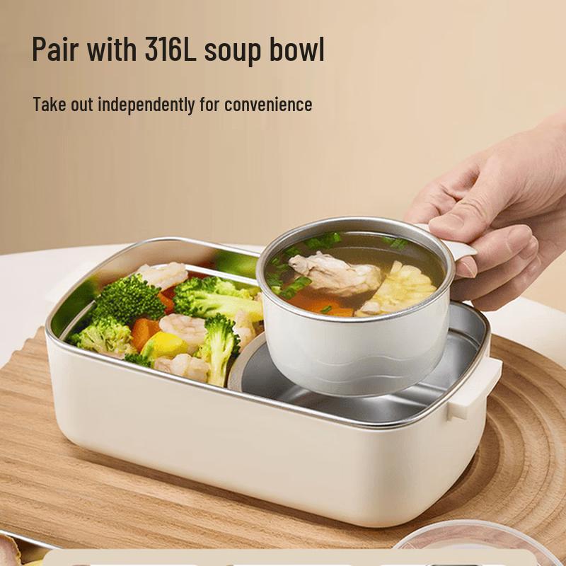 TAFUCO 316L Stainless Steel 2-Layer Divided Lunch Box