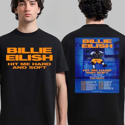 Billie Eilish Hit Me Hard and Soft The Tour Parte 2 2025 Programma Date del Tour T-shirt Unisex a Due Lati