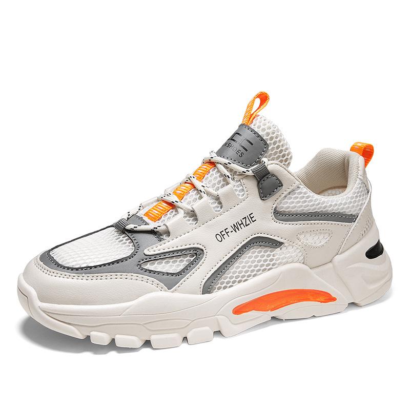 Herren Mesh-Sneaker mit klobiger Sohle, Akzent, Lässige Modeschuhe