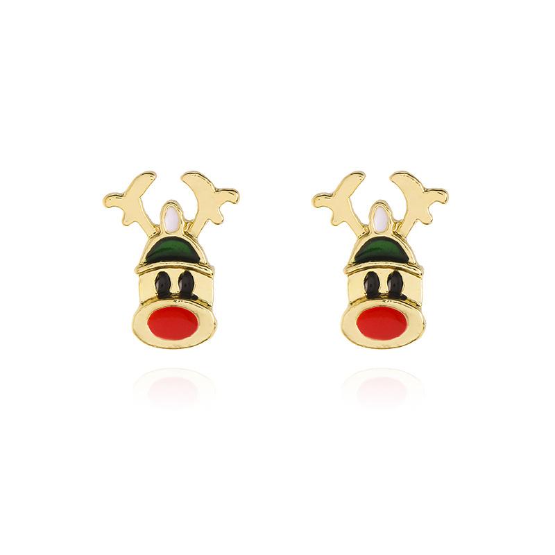 Christmas Santa Snowflake Earrings Cane Candy Bells Elk Earrings Christmas Hat Earrings