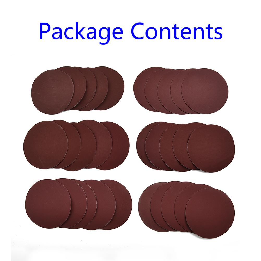 30pcs Sander Pads 4 Inch 100mm with Variety of Grits 320 400 600 800 1000 1500 for Different Sanding Applications