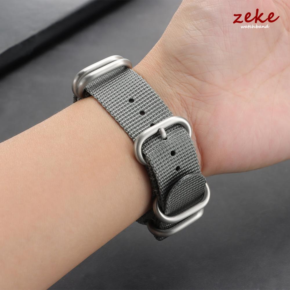 Military Sports Watch Strap Nylon Silver Ring Buckle 18mm 20mm 22mm Man Women for Seiko Ribbed Braid Replace Watch Accessories