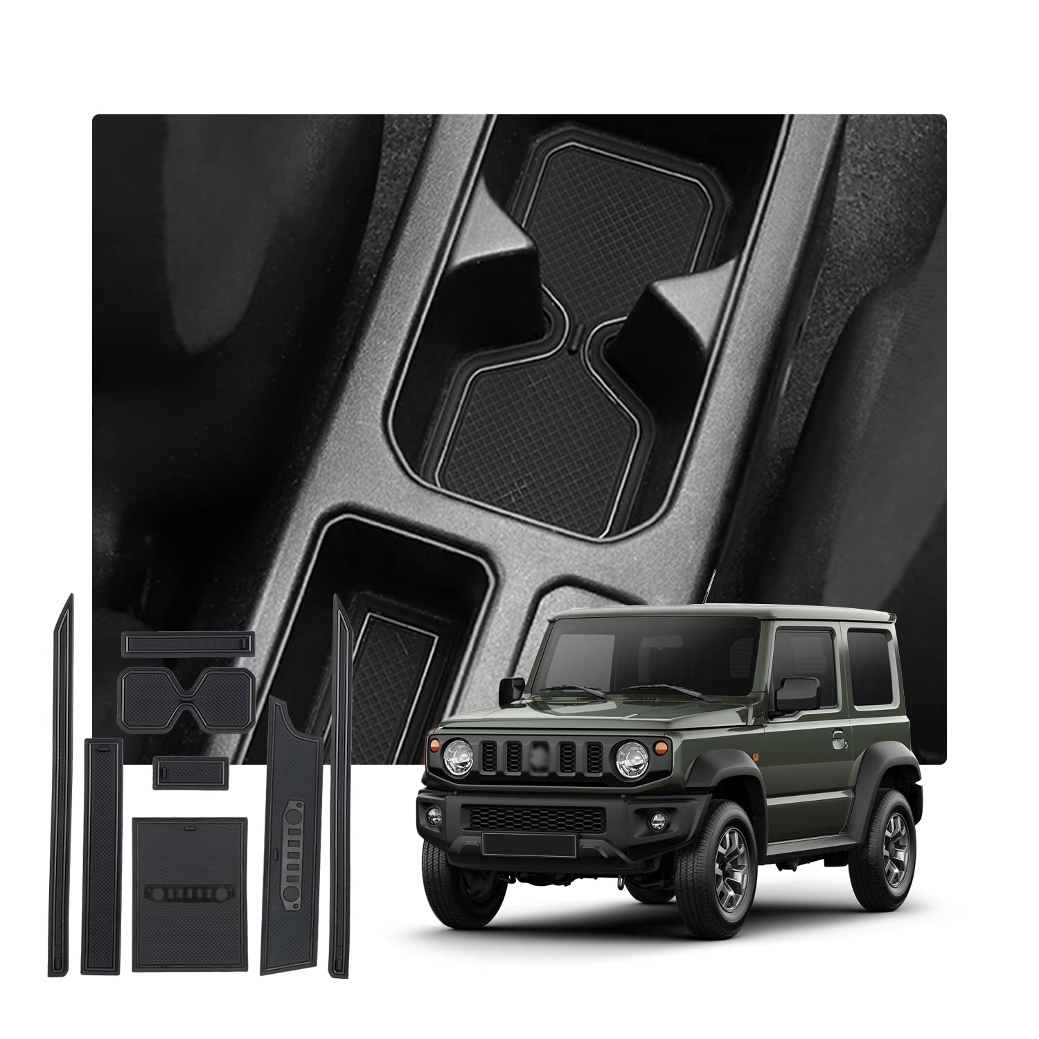 

Compatible with Jimny Jimny Sierra and other interior rubber including door pocket console and storage box rubber specifically designed for your these чёрный