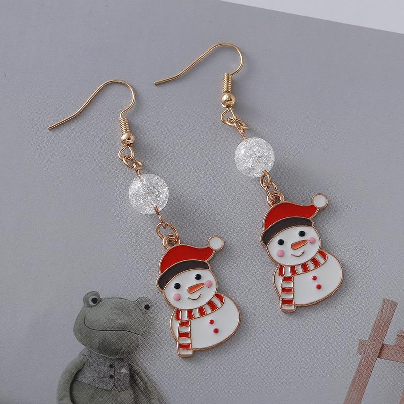 

Стильные женские рождественские серьги: Милый дизайн снеговика, Нишевая роскошь, Сплав с электропокрытием