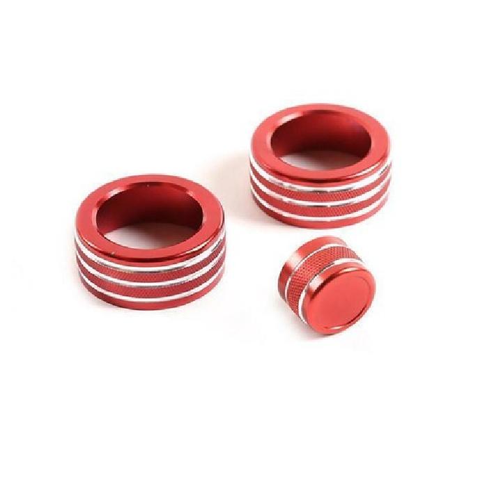 Fit For BMW 3-Series E90 2005-2012 Red Aluminum Console AC Knob Ring Cover Decor