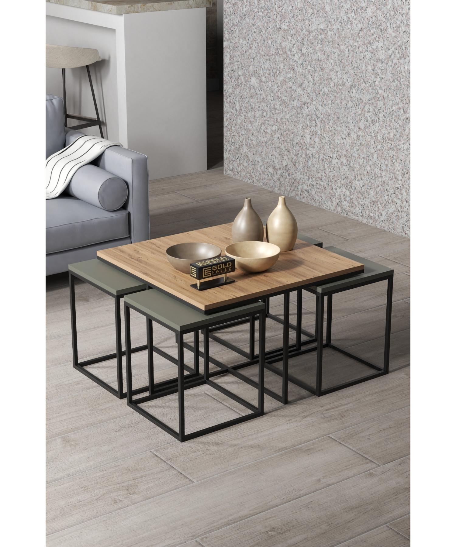 

Центральный стол и столик Nesting Table 5 Lux Set Антрацит-орех