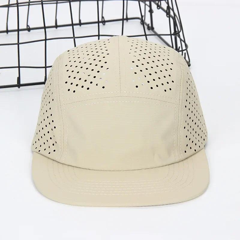 Perforierte 5-Panel-Kappe für Männer, leichte, atmungsaktive, schnelltrocknende Baseballkappen zum Laufen, Camping, Wandern, Training, Outdoor-Mütze