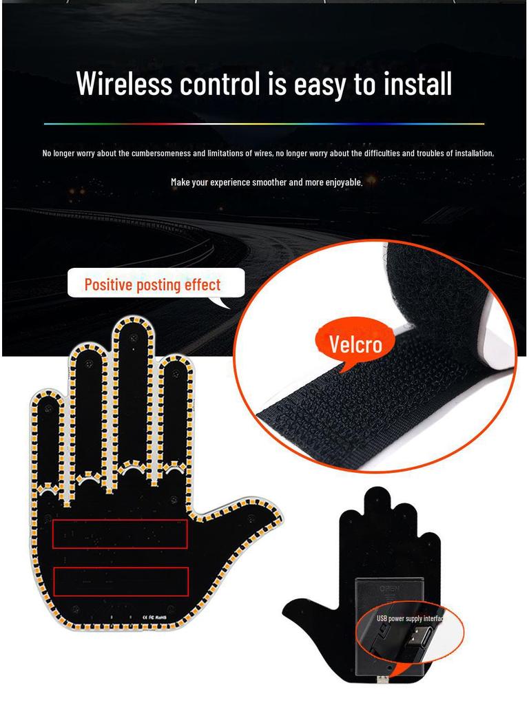 Multifunktionale Auto-Gestenleuchte & Heckwarn-Handflächenleuchte für Männer