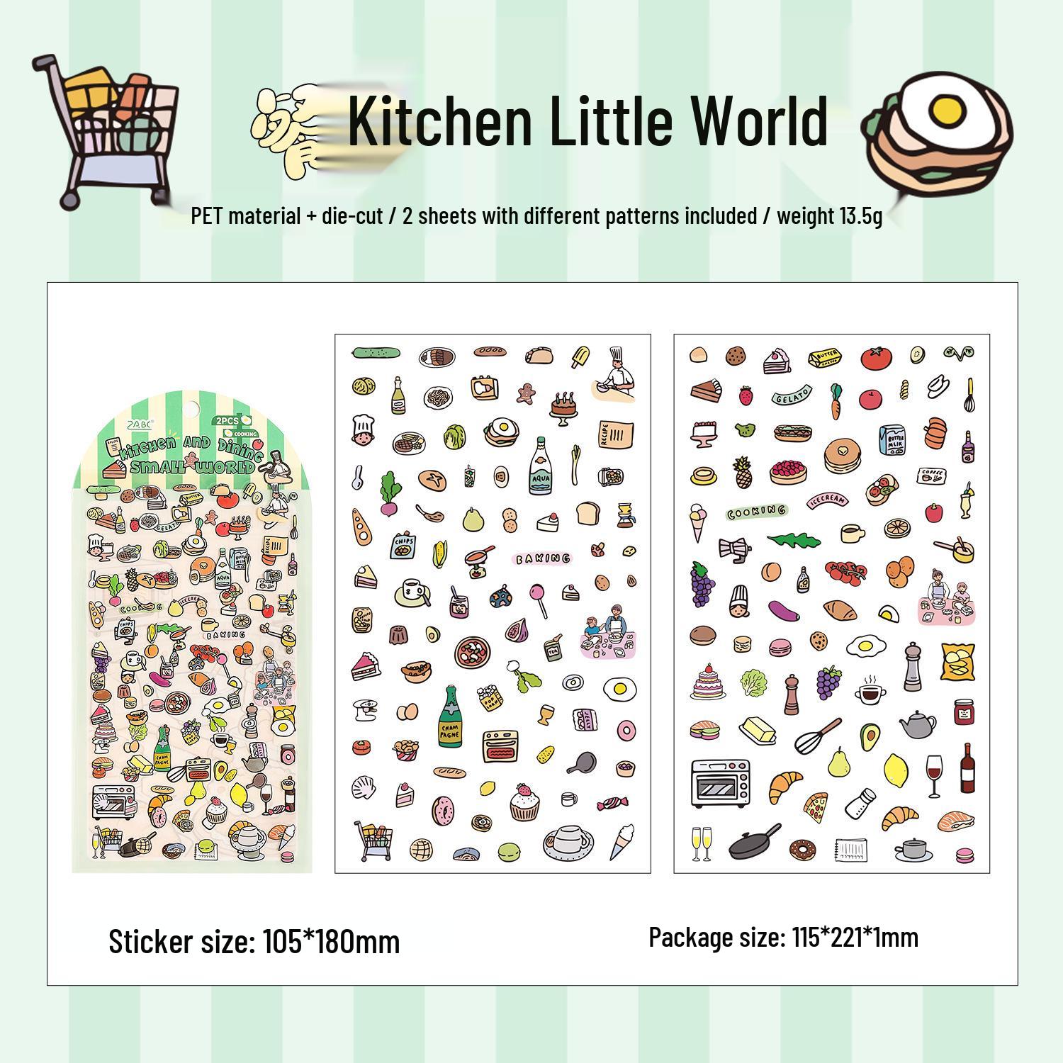 ZABC Little World Series Cartoon Die-Cut Stickers - 2 Colorful Sheets