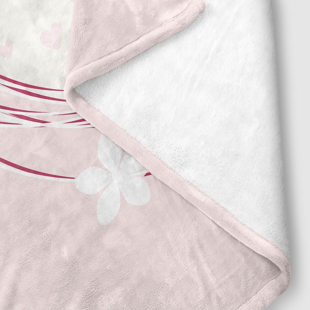 1 piece of double-sided flannel cute pink rabbit digital printing sofa air conditioning cover blanket camping blanket