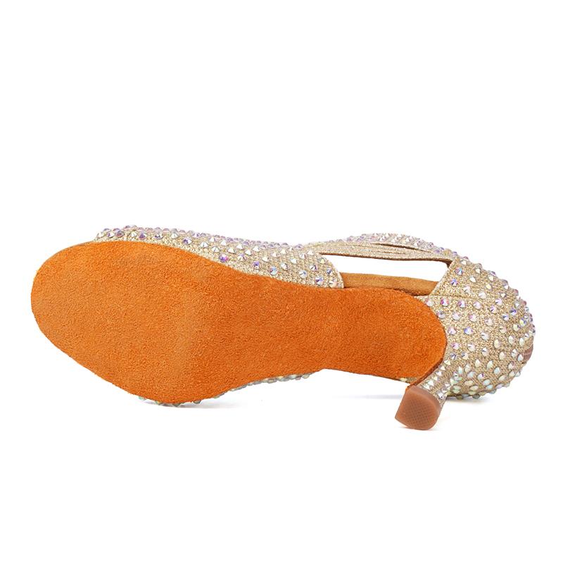 Scarpe da Ballo Latino con Strass Suola Morbida Donna Scarpe da Ballo di Piazza per Feste Tacco 90mm