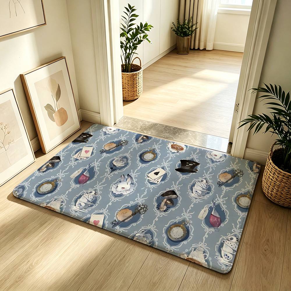 Anime-A-alice In-W-wonderlandS Classic Carpet Bathroom Anti-slip Mat Door Mat Home Decoration Mat Entrance Mat Scratch-resistant