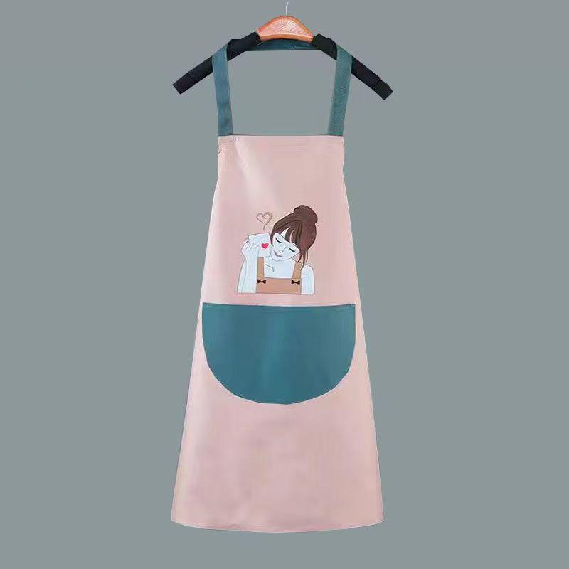 Waterproof Oil-Proof PVC Kitchen Apron with Wipe Hands Feature