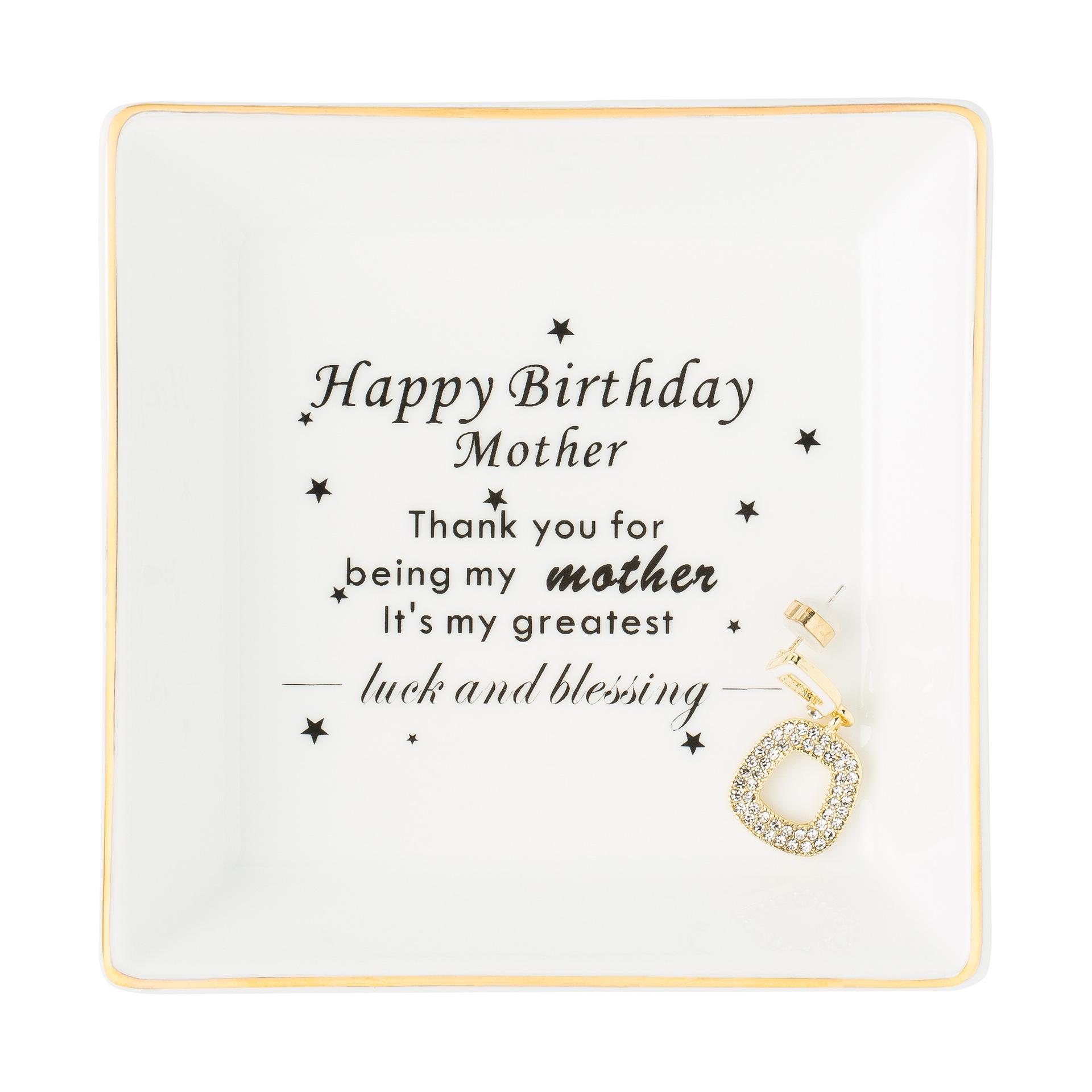 Ins Nordic Ceramic Jewelry Plate Square Gold-Rimmed Jewelry Plate Pearl Necklace Storage Ornament Plate
