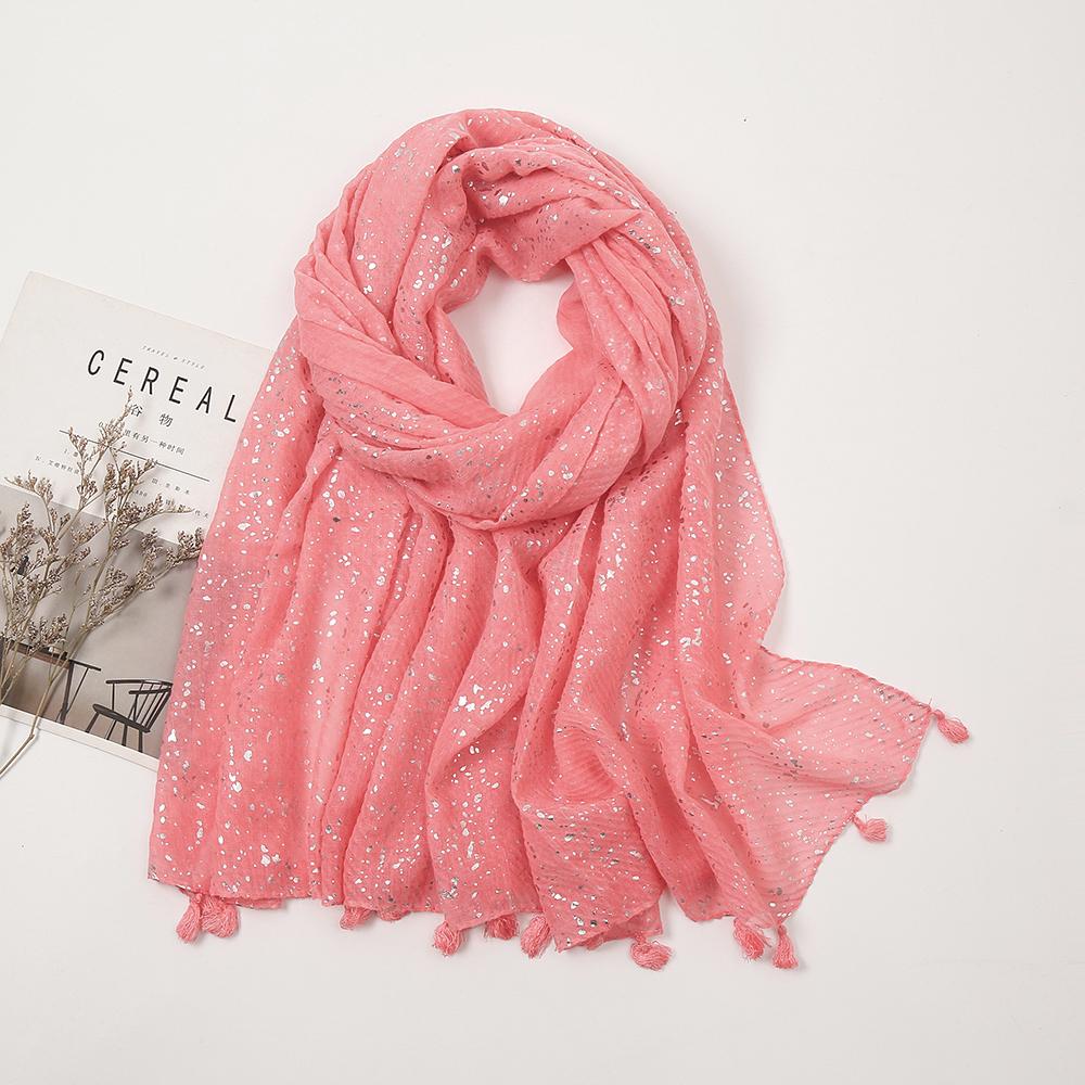 Shimmer Glitter Muslim Hijab Scarves Cotton Scarf For Women Big Size Long Shawls Stoles Wraps Islamic Turban Headscarf 190*85cm