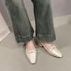 Gentle fairy Mary Jane shoes 2025 French temperament socialite bow square head light mouth empty evening sandals