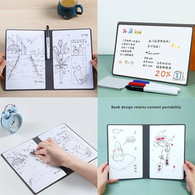 Double-Side Magnetic Whiteboard Notebook with Erasable Marker Portable Writing Board for Office Meeting Writing Drawing