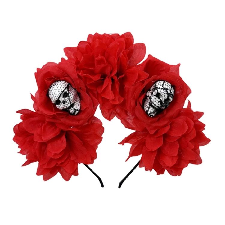 Day Of the Deads Headpiece Flower Crown Headband Mexicans Festival Florals Headpiece Halloween Cincos De Mayoes Costume
