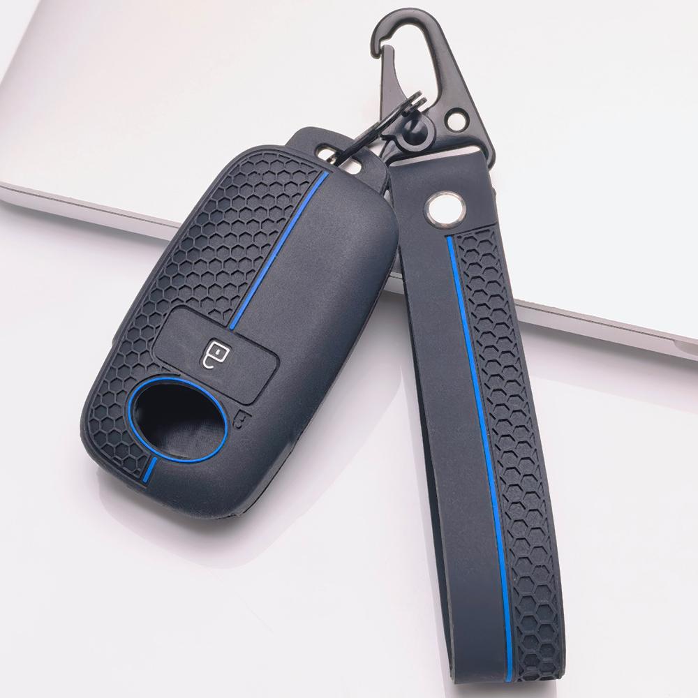 Honeycomb Silicone Key Fob Strap for Toyota Raize Veloz Avanza Wigo Rush Calya Sigra Agya Honeycomb Texture Wear Resistant Detachable Keychain Holder