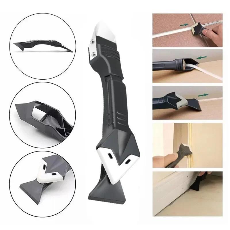 Spatulă de cusut pentru frumusețe unghiulară Instrument de cusut pentru frumusețe 5 în 1 Racletă din silicon Lipici pentru îndepărtarea calafătului Cuțit Lipici Instrument pentru îndepărtarea mucegaiului de podea