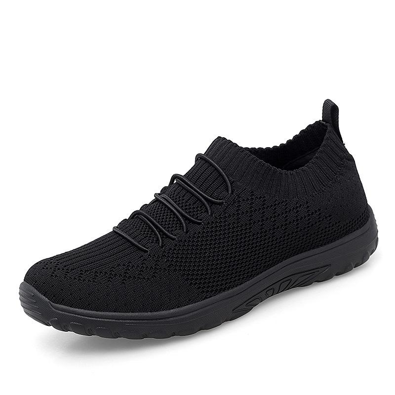 

Lightweight Breathable Fly-knit Mesh Sneakers for Middle-aged Women - Large Size Casual Running Shoes for Spring and Autumn. 37 чёрный