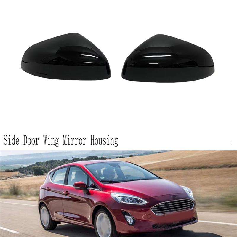 Rear View Mirror Cover Trim Side Door Wing Mirror Housing For Ford Fiesta MK8 2019-2024