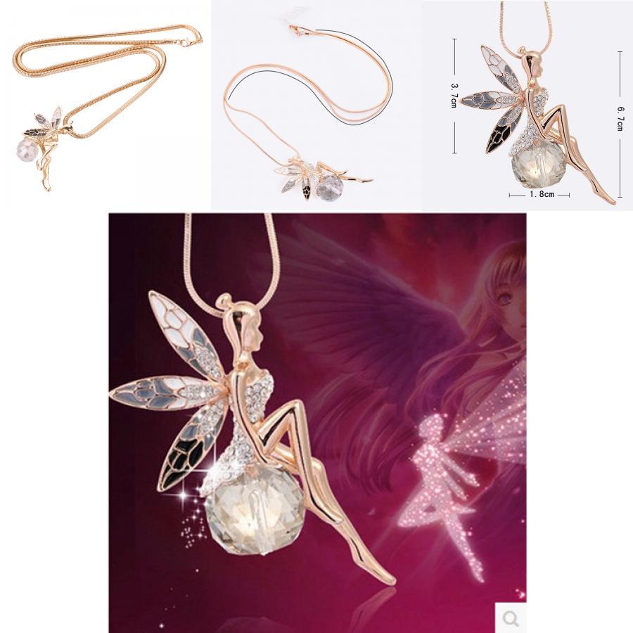Angel Wing Necklace Floral Design Elegant Alloy Pendant Jewelry Gift For Women Special Occasion