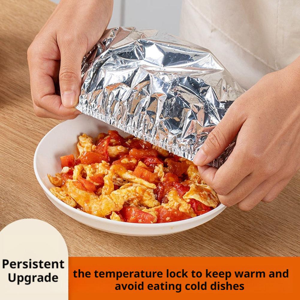 Thickened Aluminum Foil Food Cover - Thermal Insulation & Bug Dust Proof, Keep Warm Dish Cover for Dining Table, Food Grade B2M5