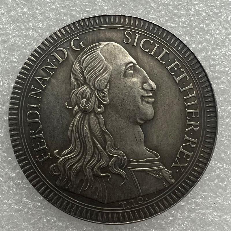 1793 Italian Silver-Plated Brass Commemorative Coin #1318 латунный