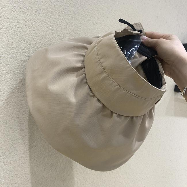 Vinyl sun hat women's summer sun protection empty top hat face cover travel cool hat foldable UV protection sun hat tide