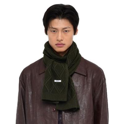 Velsey Diamond Woven Knit Muffler [KHAKI]