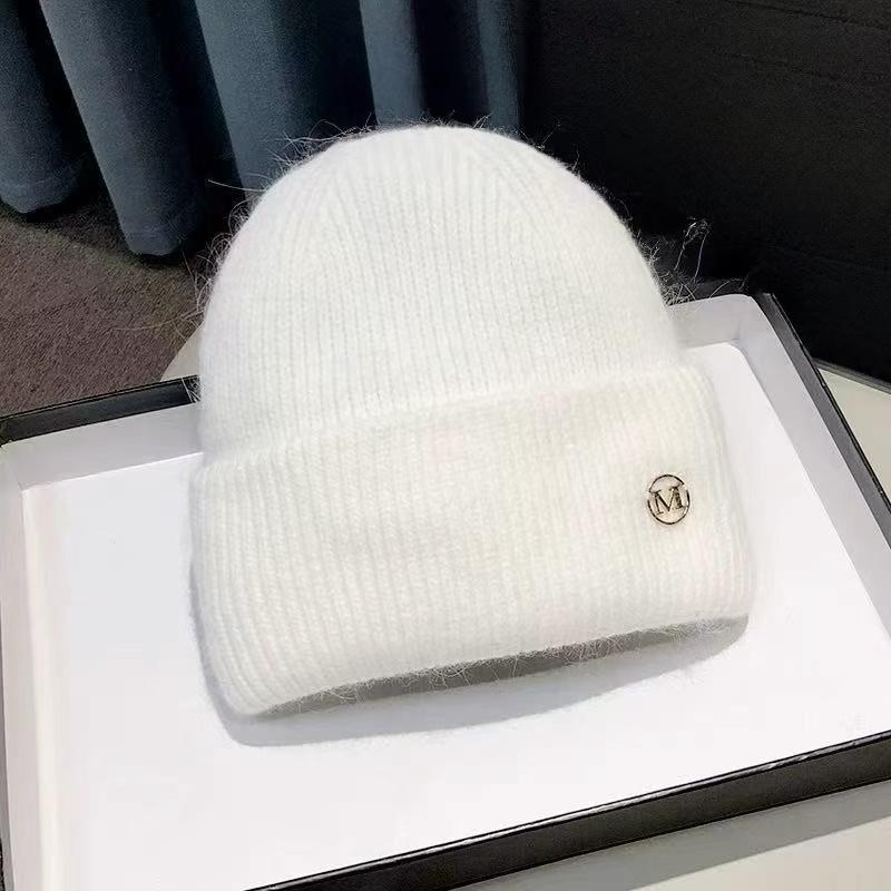 Winter 2025 Luxury Unisex Plush Beanie 100% Wool Embroidery Keep Warm Hat