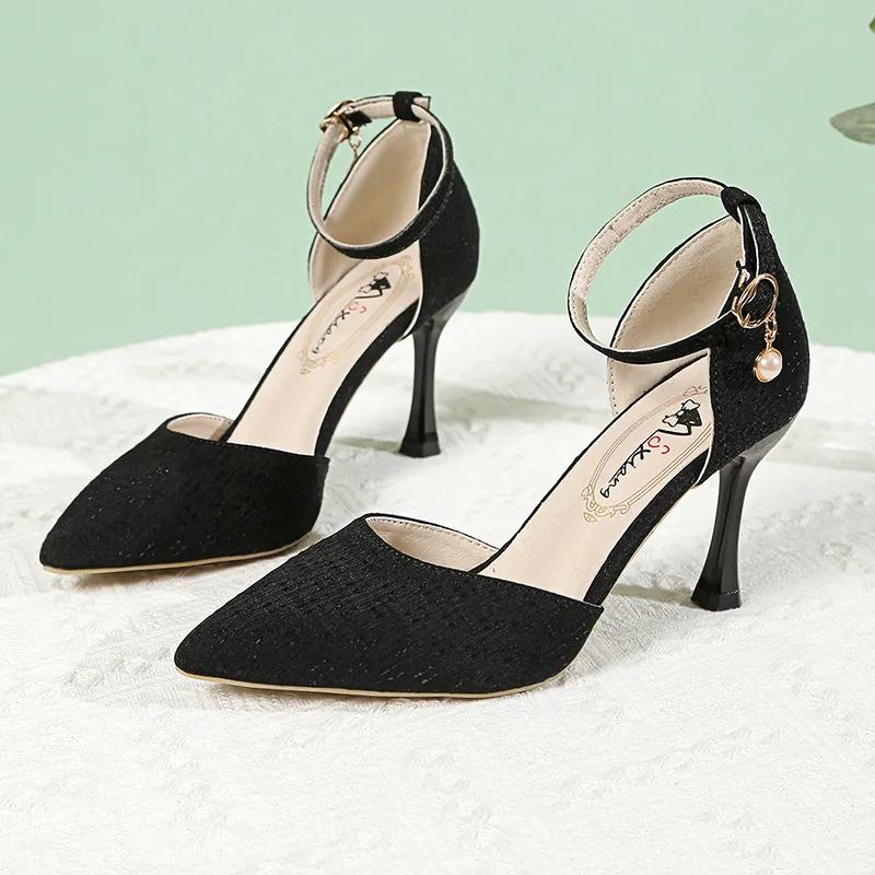Fashion sapatos femininas women classic green light weight buckle strap stiletto heel shoes for sexy party clue office elegant pump ea90