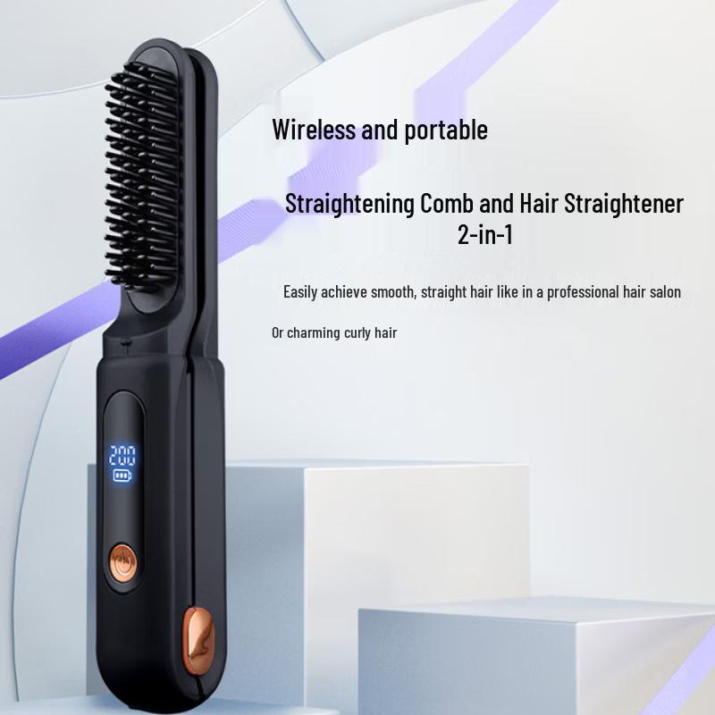 ZISIZ Wireless Portable Negative Ion Hair Straightening Comb