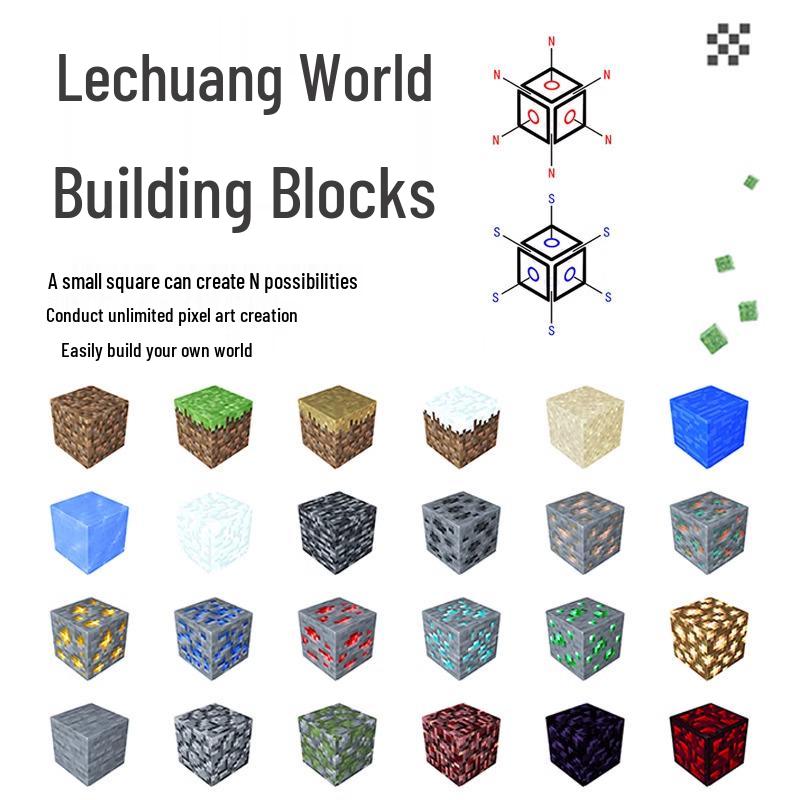 

Магнітні Будівельні Блоки Minecraft - Навчальний Набір Іграшок для Хлопчиків та Дітей 8 Regular Magnets, Random Designs