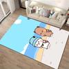 Adorable Cartoon Bear and Panda Walking by the Beach Pattern On a Cute Carpet Suitable for Use As an Anti-slip1 For1room and Bedroom Sofas
