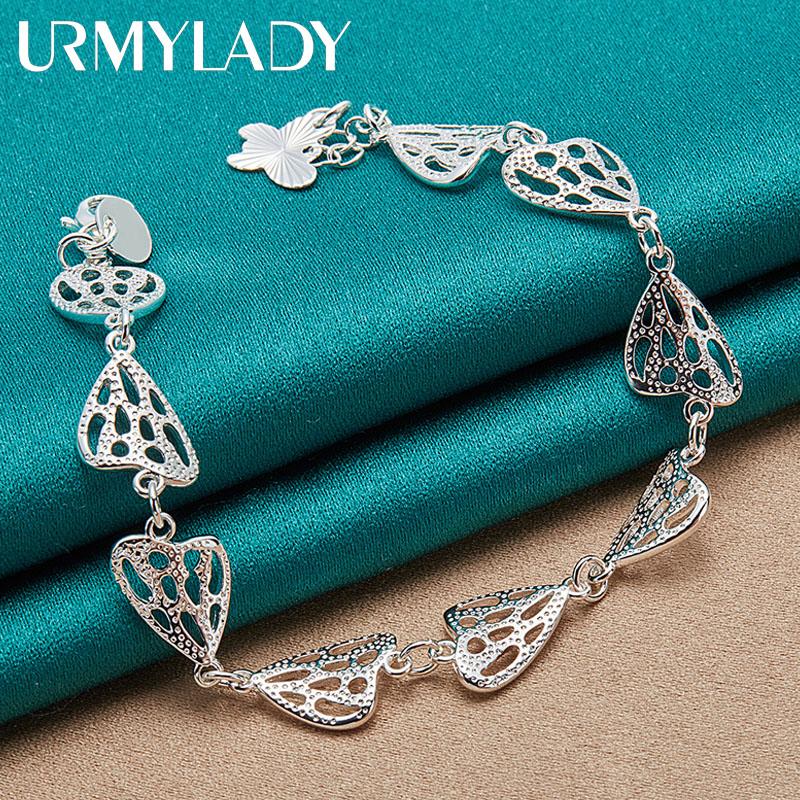 925 Sterling Silber Schmetterling Kettenarmband für Frauen Hochzeit Party Mode Charm Schmuck