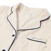 Six Rolls Long Sleeve Piping Double Gauze Pajama Solid Loungewear Women's Set, Color, 100% Cotton, (Size Small, Ivory)