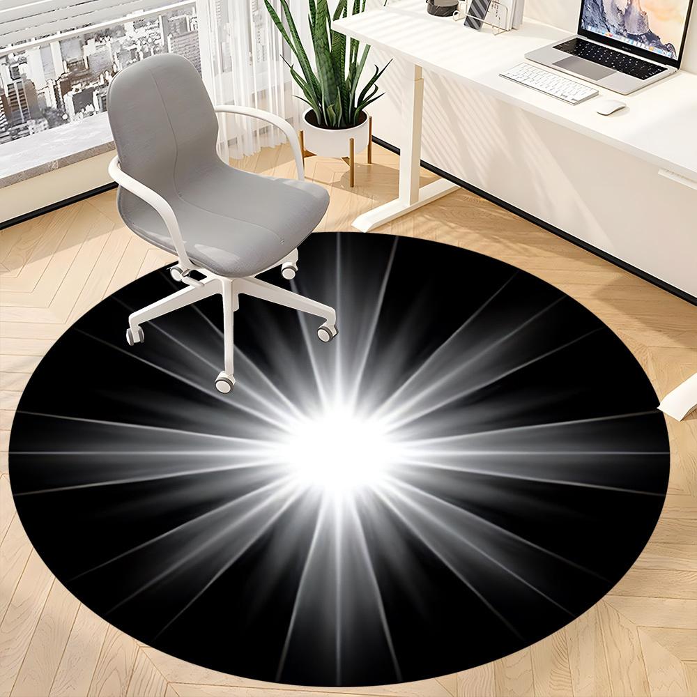1PC Lightburst, Radiance Flare Chair Carpet for Office, Indoor Non-Slip Washable Carpet, Soft Comfortable Mat For Office Room yy250930239