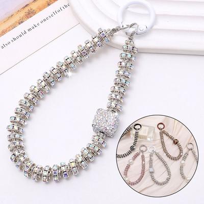 Keychain Diamond Crystal Anti-lost Rope Bling Bling Glitter Wrist Straps  Phone Accessories