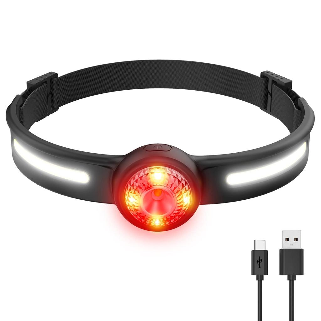 Headlight LED Type-C Rechargeable High Brightness Adjustable Length 5 Modes