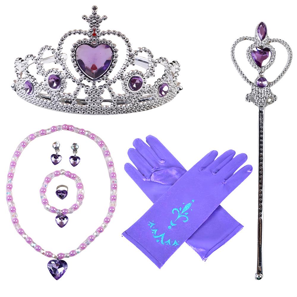 Frozen Princess Dress-Up Set: Necklace, Crown & Fairy Wand for Kids