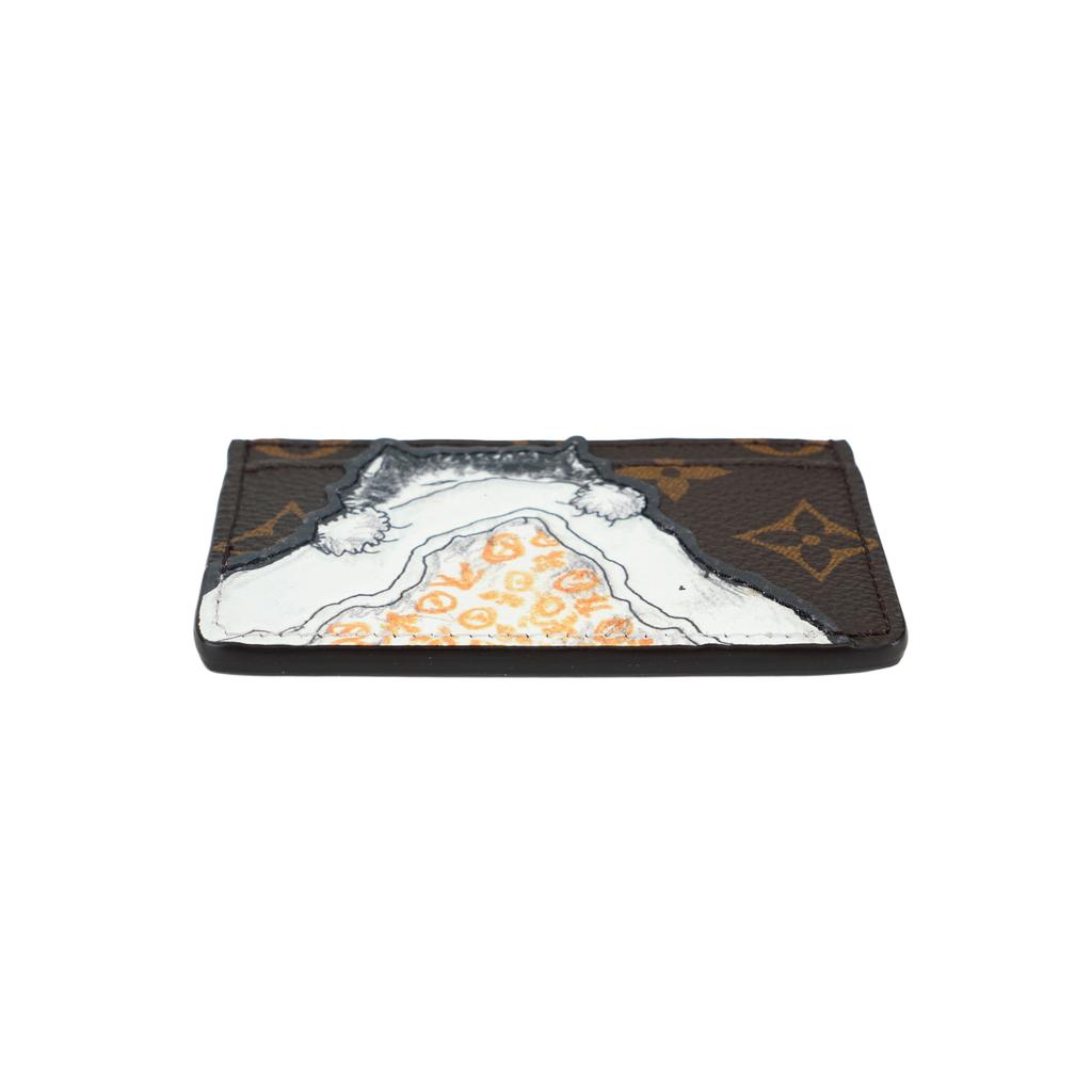 Louis Vuitton X Grace Coddington Collaboration Catogram Cat Nap Monogram Coated Canvas Card Holder Women Accessories Brown M15155