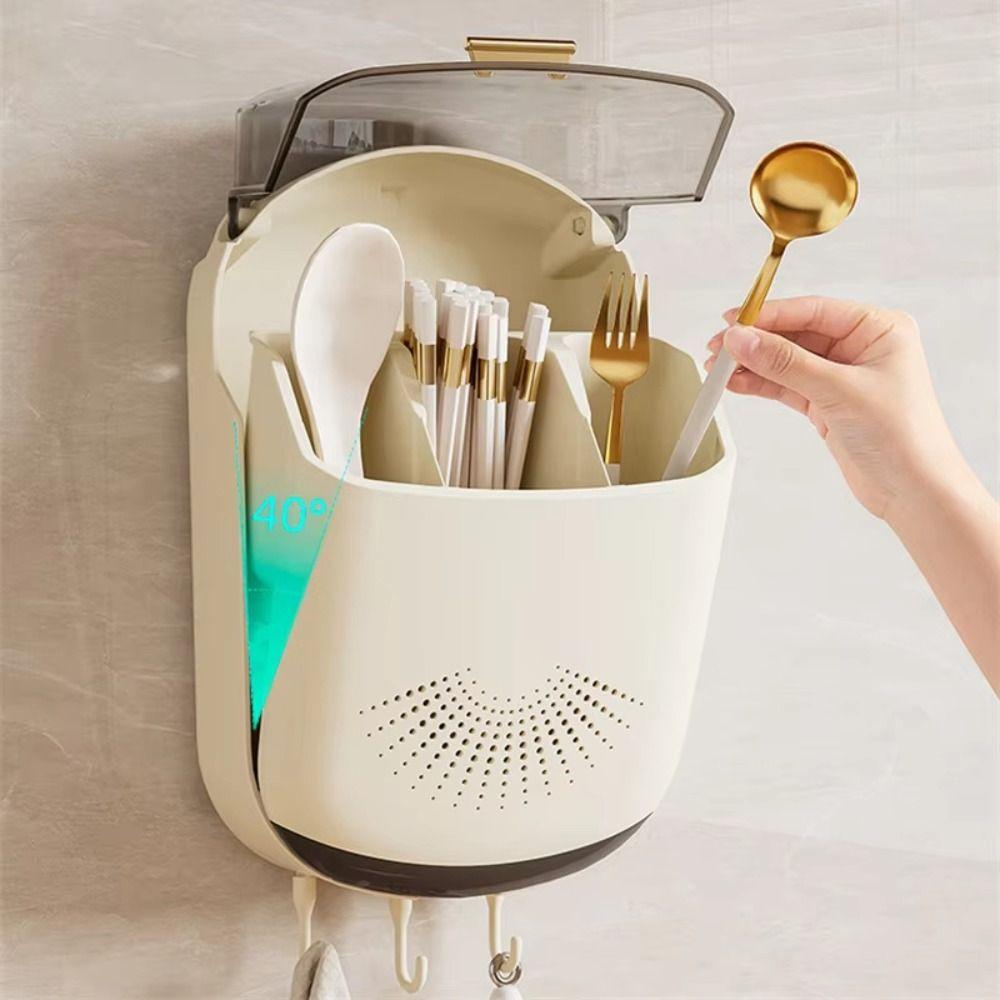 Draining Chopstick Storage Box Ventilated Kitchen Utensil Holder Wall-mounted Chopstick Cage  Spoon