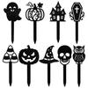 Witch Hat Flower Pot Decor 5Pcs Halloween Planter Stakes, Acrylic Garden Sign for Outdoor Yard Lawn Backyard, Indoor Potted Plant Accessories