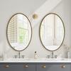 Iron Art Oval Retro Mirror, Antique Effect, Wall Hanging, Suitable For Bathroom, Bedroom, Living Room (Gold)