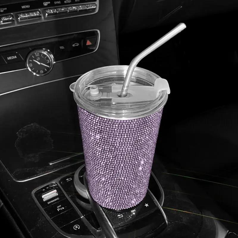 Bling Diamond din oțel inoxidabil ceașcă cu apă pentru mașină 550 ml ceașcă de cafea pentru băuturi pentru femei Accesorii interioare auto pentru mașină acasă la birou