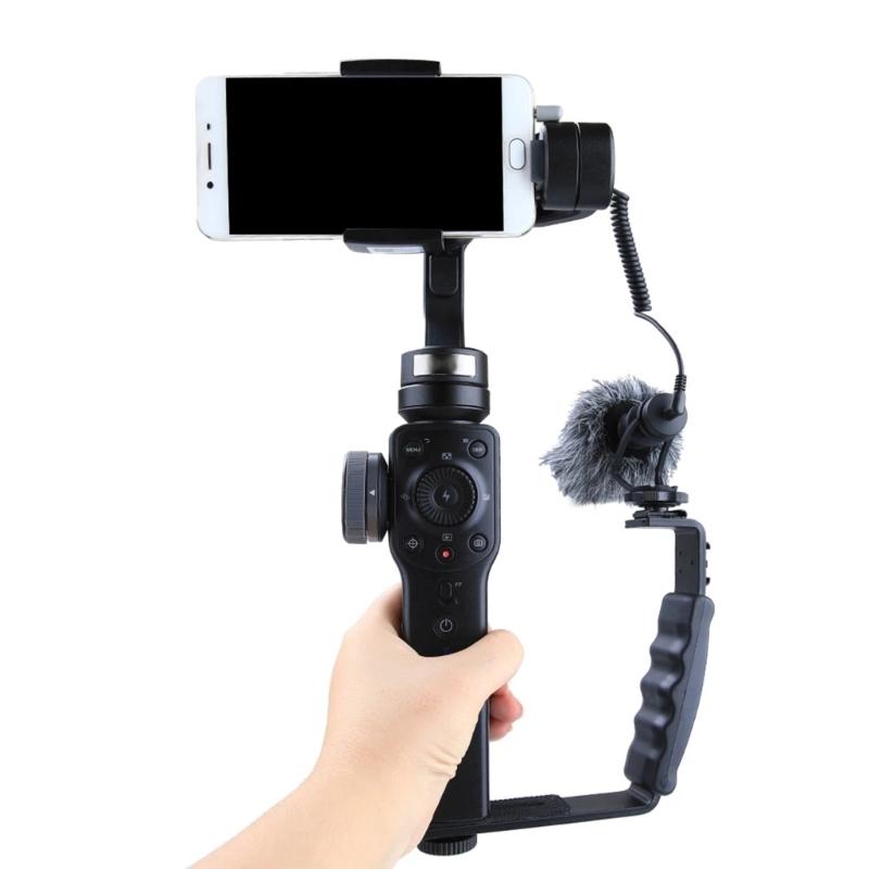 Handle Grip Mount L-Type Bracket With Cold Shoe 1/4'' Adapter Stand for Smooth Q2 4 OSMO Mobile 3 Gimbal Stabilizer